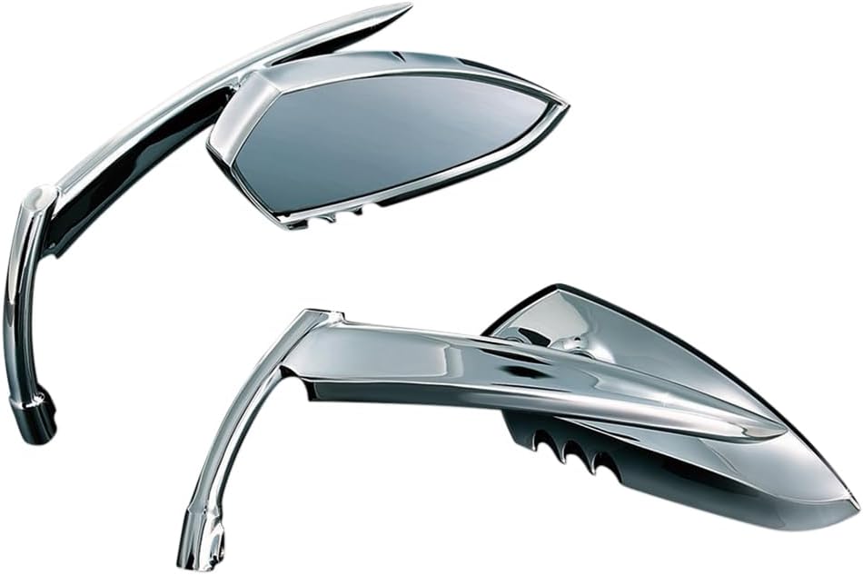 1449 Motorcycle Handlebar Accessory: Scythe Blade Rear View Side Mirrors for Harley-Davidson Motorcycles, Chrome, 1 Pair