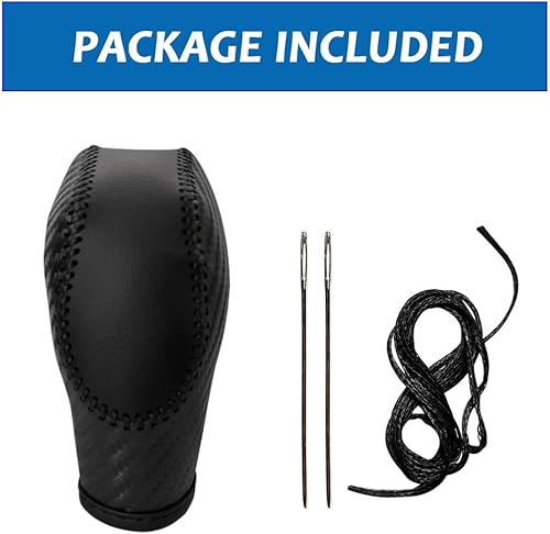 Miniatura 5 de DEYTOP Cubierta de la perilla de la palanca de cambios para fusiónescapeenfoquefiesta Auto de cuero para accesorios EcoSportTransitC-Max (fibra de