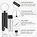 ASIO Glass Vial with Snuff Spoon in Waterproof Aluminum Pill Case | Small Glass Bottle with Keychain Airtight Container Holder for Outdoor Travel (Black)