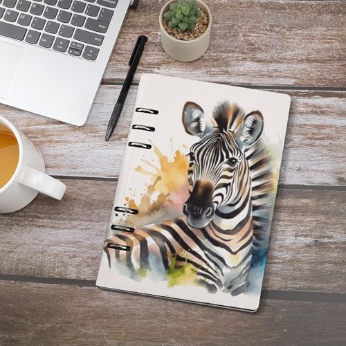 Cuaderno de hojas sueltas A5 premium con cubierta duradera de piel sintética y anillas 4