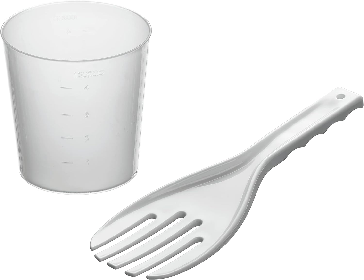 Measuring cup and serving spoon