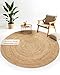 Produktbild carpetfine Juteteppich Nele Beige handgewebt aus Jute Ø 60 cm | Kleiner Naturfaserteppich Rund im Boho Style für Wohnzimmer, Küche und im Flur
