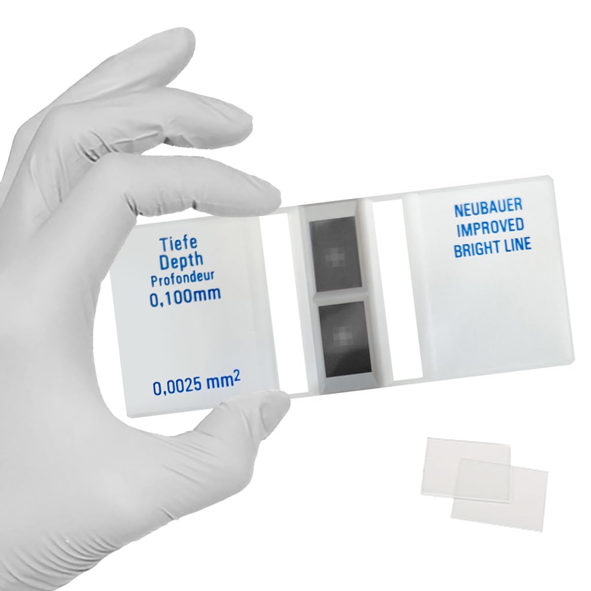 Improved Hemocytometer Cell Counting Chamber,Bright Line Neubauer Blood Counting Chamber with 2 pcs Coverslips for Laboratory Factory Medical