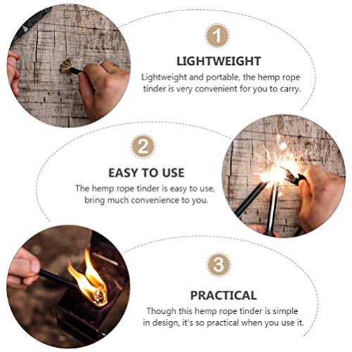 ABOOFAN 3Pcs À Prova D' Água Corda de Cânhamo Cânhamo Pavio Pavio Hemp Cord Camping Lighter Surviva
