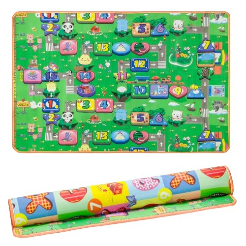 MB SHOP - Tappeto Gioco Bambini Pieghevole con Lettere e Pista Macchinine Ottimo come Tappeto Bambini