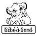 Sticker Bébé à bord Simba le roi lion Autocollant Couleur et taille au choix