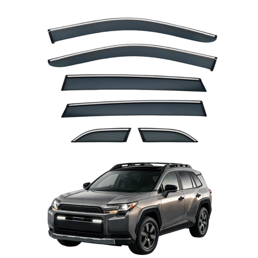 Qoemrhelt 6Pcs 4Pc Set In-Channel Wind Deflectors, For Toyota Rav4 (Xa60) 2026 Window Visors Rain Guards Vent Visors Rain & Sun Protection,Car Accessories,