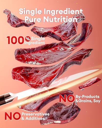 Freeze-Dried Beef Liver Treats for Dogs & Cats, 100g(493g Raw equivalent), Single Ingredient, High Protein, Grain Free Natural Pet Treats, Ideal for Training & Meal Toppers, Resealable Tub - Image 3