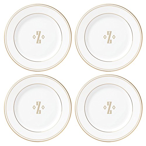 Lenox Federal Gold Block Monogram Dinnerware Tidbit Plates, Set of 4, Z