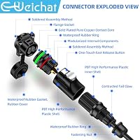 E-WeiChat EW-LP16 Wasserdichter Industriestecker IP68 Schnelles Einstecken Luftfahrt-Anschluss PBT-Schale Rundstecker Schnelle Freigabe Elektrischer Anschluss M16 2-9 Polig Flanschstutzen (5 Polig) – Ansicht 4