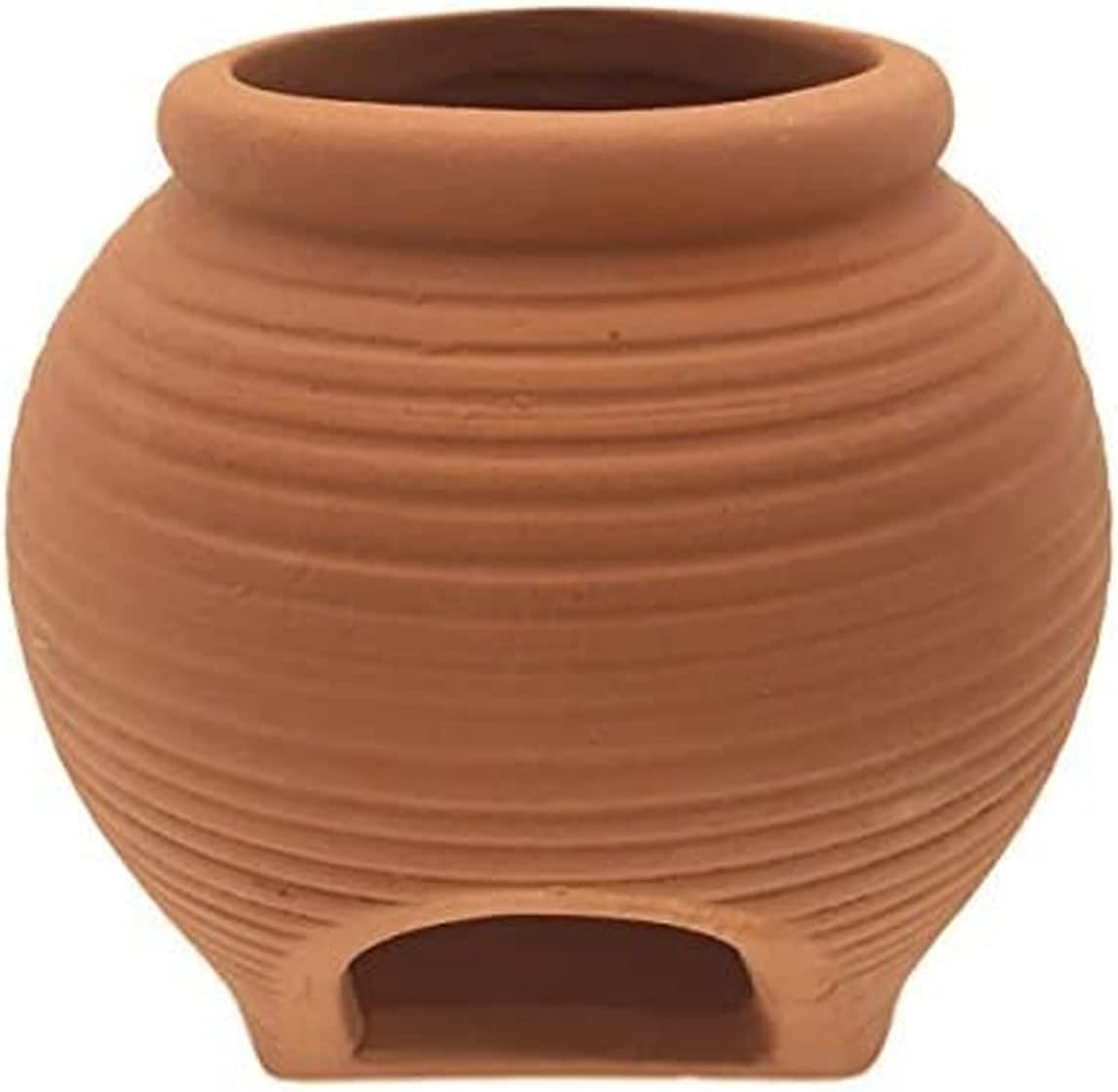 Uotyle Ceramic Pot Shaped Aquarium Decor - Betta Fish Breeding Cave, Hideout Shelter for Shrimp, Turtle, Crab, Small Aquatic Pets, Fish Tank Ornament (Brown)