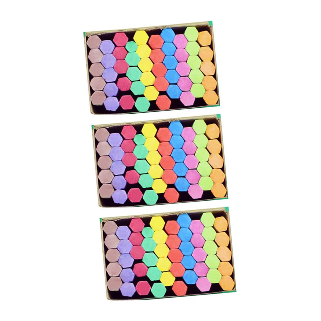3 Boîtes de Craies Colorées Hexagonales sans Poussière 150 Pièces Légères et Portables pour Tableau Noir Craies Pédagogiques École Maternelle Primaire et Usage Domestique