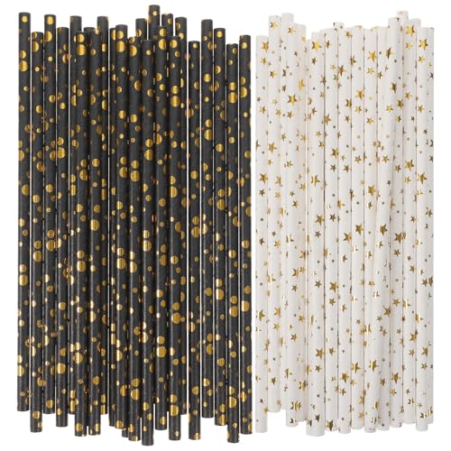 Pitillos de papel dorado desechables 100 pcs miniatura 1