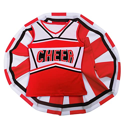 Koatobbor Girls Cheerleader Costume Cheerleading Outfit Dress For Halloween Party Birthday Gift 3-9Years (4-5 Years, Red) #TOP2
