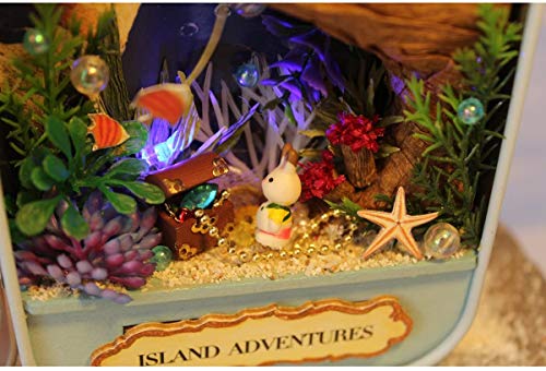 Magqoo 3D Wooden Dollhouse Miniature Diy Doll House Kit With Furniture,1:24 Diy Box Theater Kit (Island Adventures) #TOP2