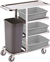 Vista 4 de Anbers Caja comercial de autobús comercial de plástico 13L/gris, lavabo de la tina, 4 paquetes