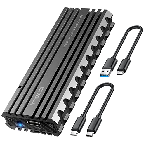 ineo M.2 NVMe (PCIe) SSD USB 3.2 Gen 2 Type-C Rugged Militarized (Picatinny Rail) Style Enclosure Built-in Write Protection Switch[C2597-NVME]