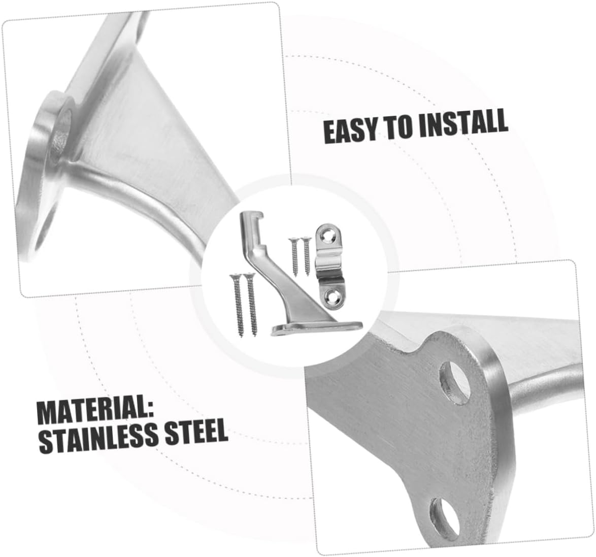 3sets Handrail Brackets of Support Brackets for Stairs Easy Installation Handrail Holder for Indoor and Outdoor Use