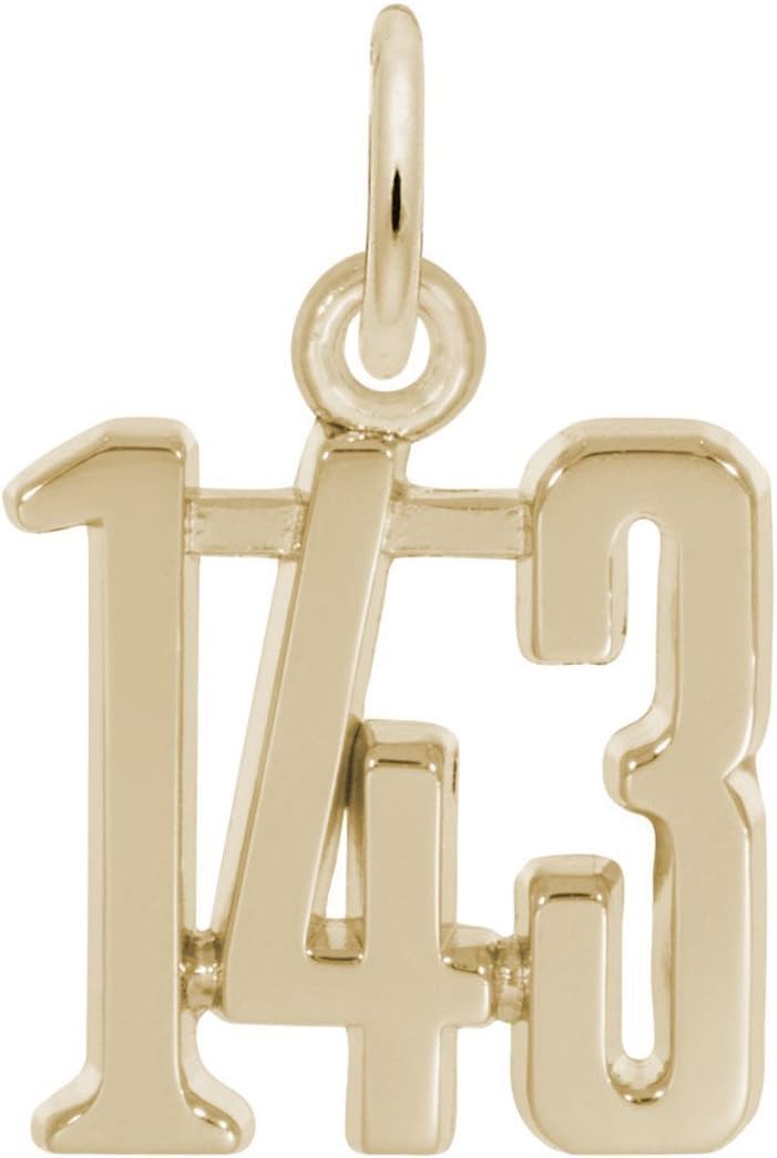 Rembrandt Charms, 1-4-3 I Love You, 14k Yellow Gold