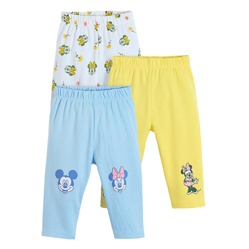 Girls Multi 3-Pack Minnie Mouse Cotton Leggings
