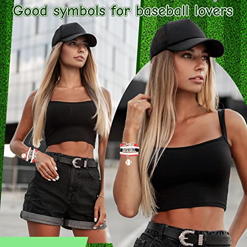 Inbagi 6 Pcs Baseball Bracelet Baseball Gifts Baseball Charm Leather Baseball Jewelry For Women Men Boys Girls Baseball Players Lovers Teams Coach #TOP1