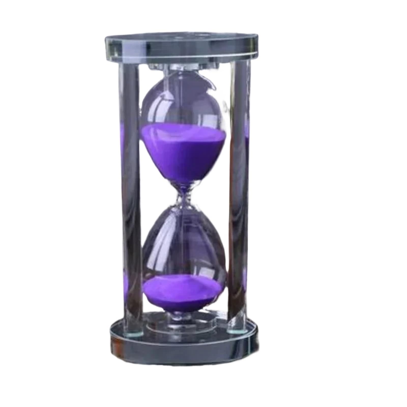 15-60 Minutes Hourglass Sand Timer Kitchen Modern Crystal Sandglass Clock Tea Timers Home Decoration Gift(Purple,60mins)