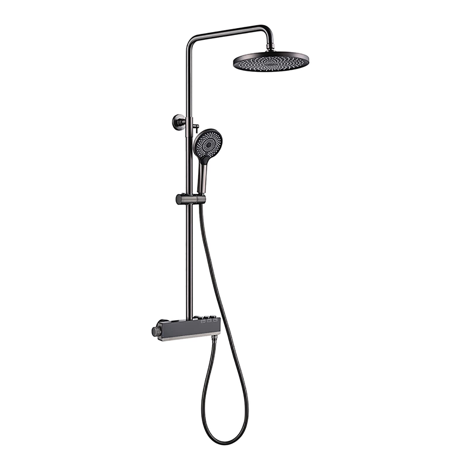 SWENEEN Handheld Showershower System With Digital Display,Shower Faucet Set,10 Inch,Shower Combo Set,Wall Rain Mixer Combo Set With Tub Spout,Rain Shower Head,Hand Shower,Gun Gra,Gun Gray