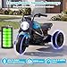 HONEY JOY Toddler Motorcycle, 6V Big Wheel Battery Powered Electric Motorcycle for Kids, Music, Story, Foot Pedal, Headlights, Forward/Backward, 3-Wheel Ride On Toy for Boys Girls Gift (Blue)
