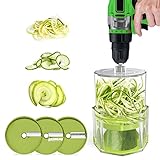 Homicozy Vegetable Spiralizer Attachment for Drill, Zucchini Pasta Noodle Spaghetti Maker Drill Bit, Spiral Slicer Veggie Spiralizer, Zoodles Maker Vegetable Slicer, Zoodler Cutter(Drill Not Included)
