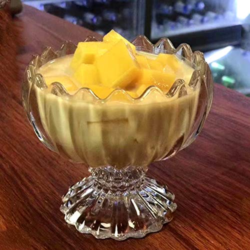 Glass Dessert Bowls/Cups - Maredash Small Cute Footed Tulip Clear Dessert Cups Perfect For Dessert, Sundae, Ice Cream, Fruit, Salad, Snack, Cocktail, Condiment, Trifle And Birthday Party(Set Of 6) #TOP4