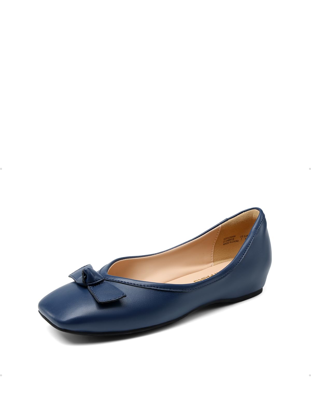 DREAM PAIRS Women's Dressy Ballet Flats, Comfortable Low Wedge Square Toe Shoes