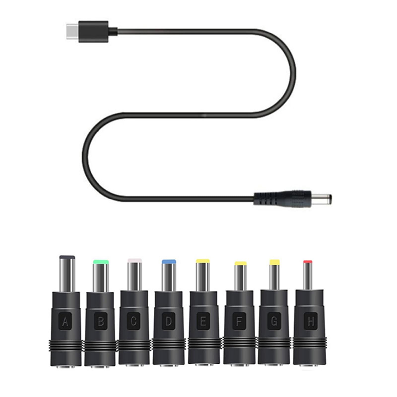 Bottone New TypeC to DC5.5/3.5 Charging Line Round Hole PD Decoy Line Multi-Function PD12v Fast- Charging Line 5.5X2.1MM 8 Plugs