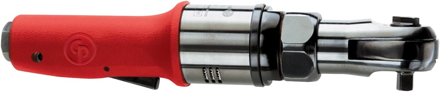 Chicago Pneumatic CP824 - Air Ratchet Wrench, 1/4 Inch, Aluminum Housing, Torque (Min/Max) 3.7-12.5 ft. lbf / 5-17 Nm, 220 RPM, Automotive Tools, Repair Shop, Mechanic Set