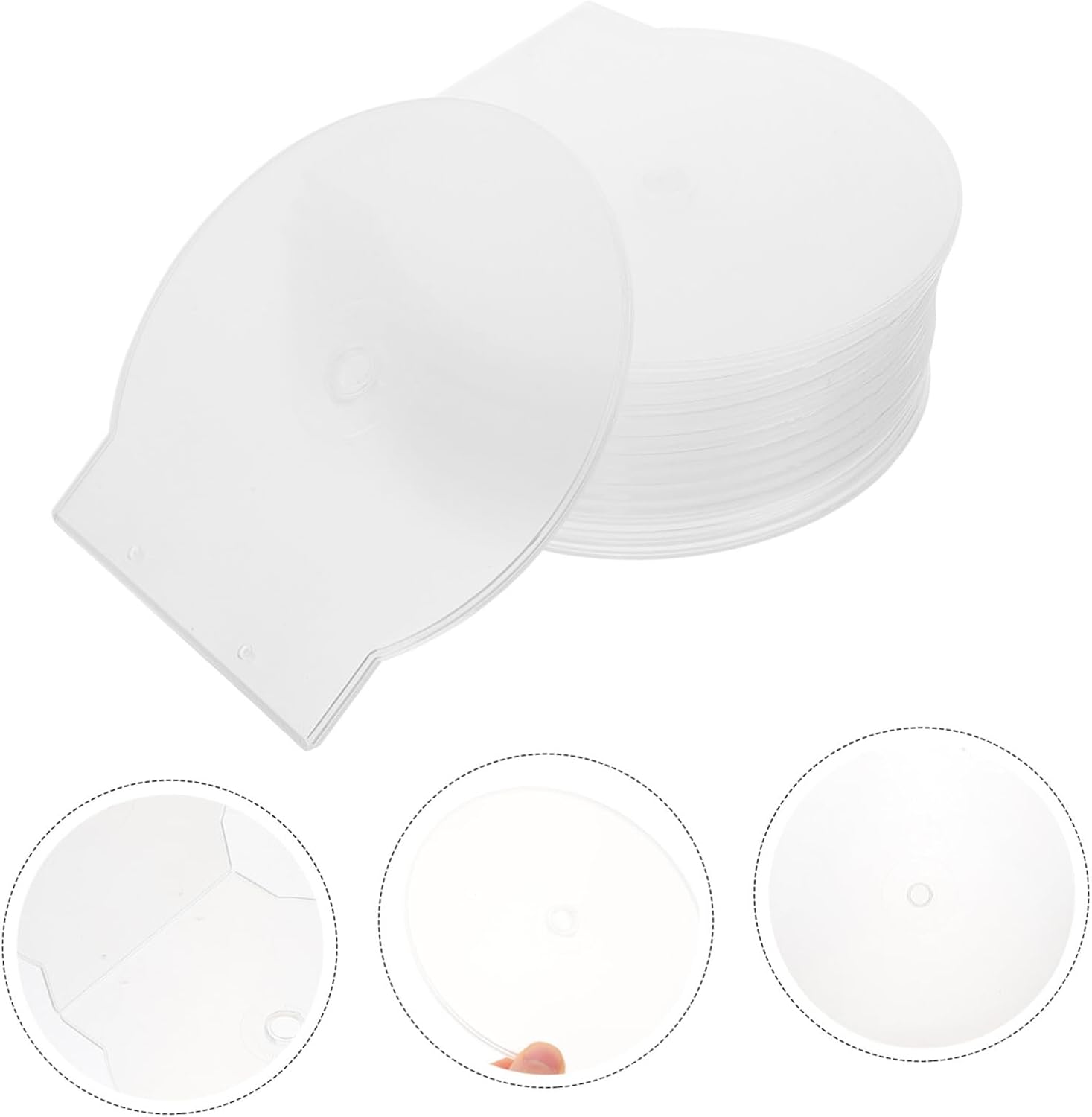 50Pcs Thickened CD Storage Case Semi Transparent Disc Holder Portable Organizer for DVDs and Enhanced Protection for Disc Collection Versatile Design for Home Office Use