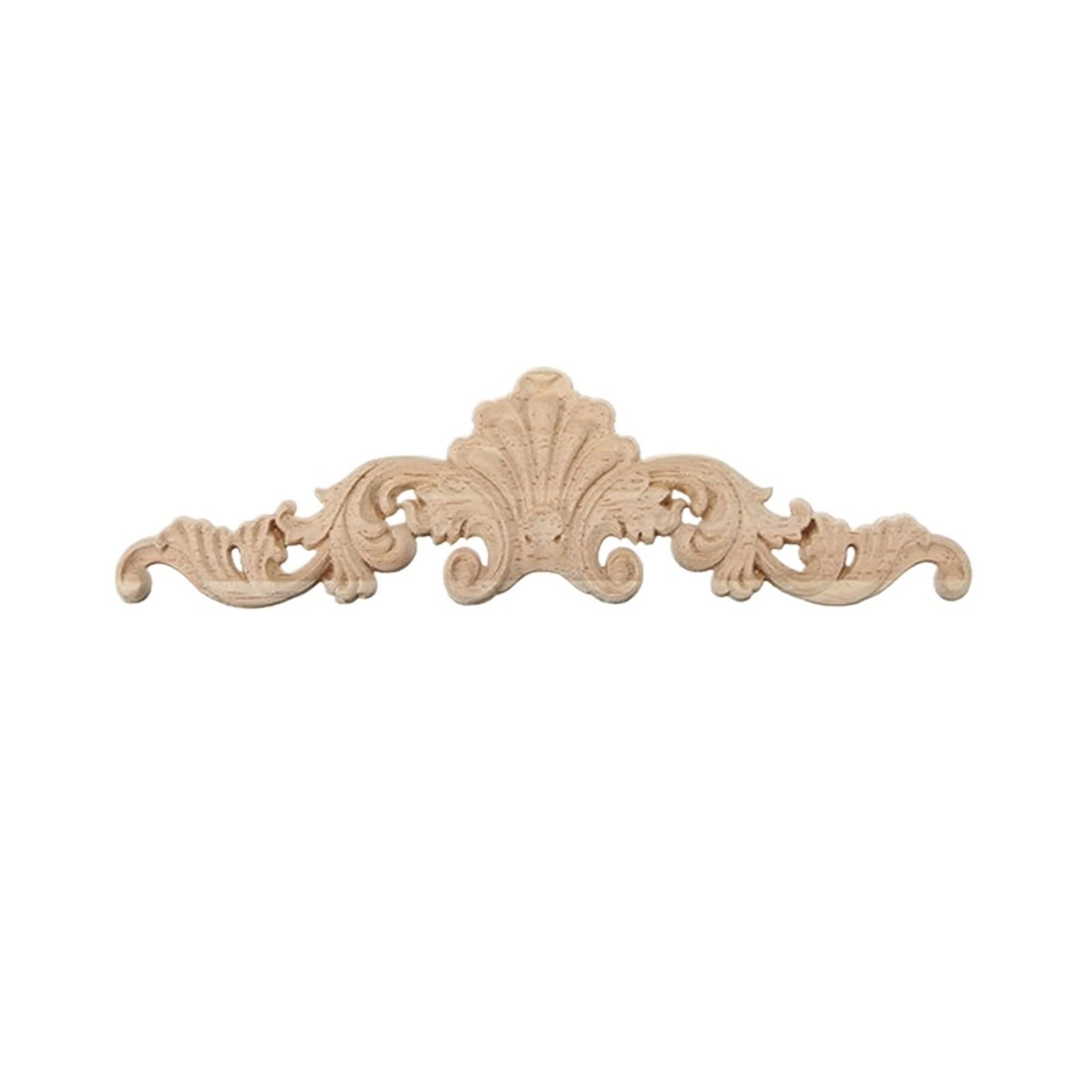 Wooden Furniture Decals Floral Wood Carved Decal Corner Appliques Frame Wall Doors Furniture Woodcarving Decorative Figurines Crafts for Decoration