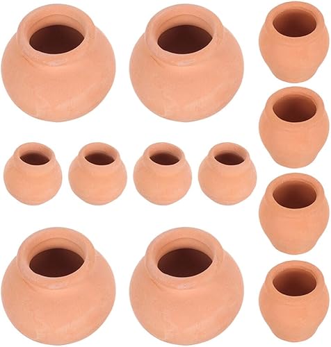 EXCEART Macetas de arcilla en miniatura para casa de muñecas, macetas de terracota pequeñas para suculentas, maceta Tini Pottery Cactus Nursery