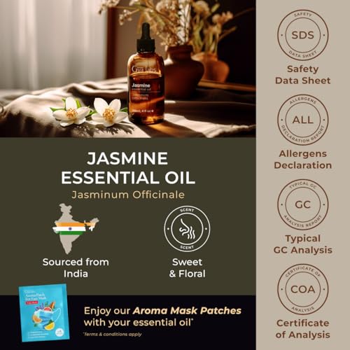 Image of Gya Labs Jasmine Essential Oil - 4 Fl Oz - for Hair, Skin, Diffuser, Aromatherapy & DIY Candle Making Scent