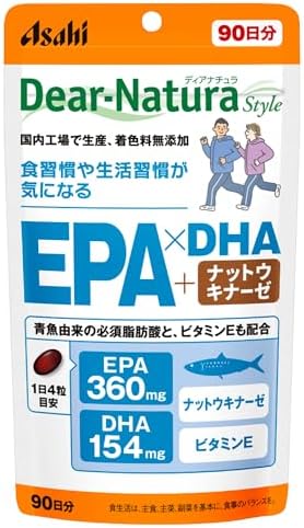（18:00時点） ディアナチュラスタイル EPA×DHA+ナットウキナーゼ 360粒(90日) アサヒ サプリ Dear-Natura 国内工場で生産 パウチ ビタミンE 必須脂肪酸EPA