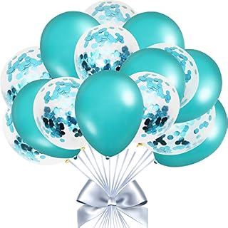 Gejoy 50 Pieces Party Decoration Balloons Teal Latex Balloons Turquoise Confetti Balloons Turquoise Balloon Decoration for Engagement Wedding Birthday Holiday
