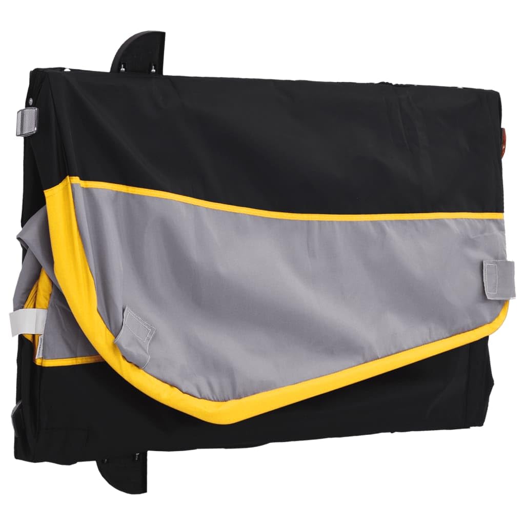 Homgoday Przyczepa rowerowa, czarno-żółta, 30 kg, żelazo, przyczepa rowerowa, duża przyczepa, wózek do przechowywania bagażu, na rower, kemping, bagażnik