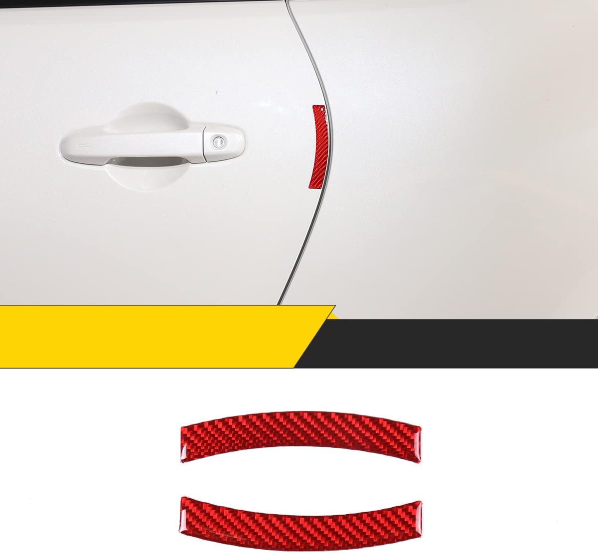 for Subaru BRZ 2022 Real Carbon Fiber (Soft) Exterior Accessories Car Door Anti-Collision Decorative Strip (Carbon Fiber Red)