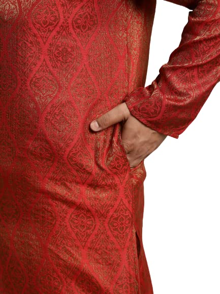 Image of SOJANYA (Since 1958 Men's Jacquard Silk Printed Kurta & Pyjama Set