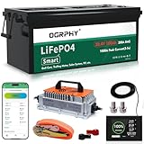 OGRPHY 36V 100Ah Lithium Golf Cart Battery - Conversion Kit with 200A Smart BMS (1000A Peak), Bluetooth & Touch Monitor, 25A Fast Charger | 4000+ Cycles | Fits EZGO, Yamaha, Club Car