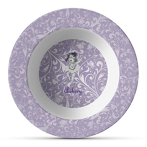 Personalized Ballerina Plastic Bowl - Microwave Safe - Composite Polymer