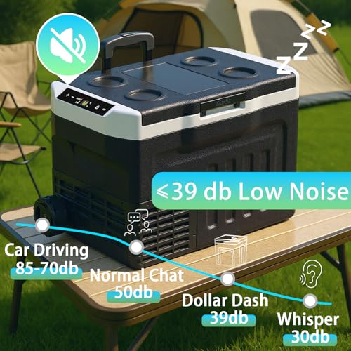 Image of 12 Volt Refrigerator, 46QT(43L) Mini Portable Car Fridge, Freezer Compressor Electric Cooler -4℉~68℉, 12 /24V DC 100-240V AC for Truck Van RV SUV Travel Camping Road Boat Trips