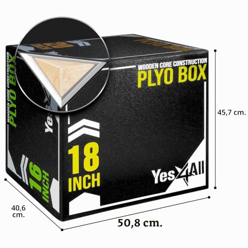 Miniatura 2 de Yes4all Uysn - Caja Pliométrica Suave 3 En 1, Núcleo De Madera, Caja Pliométrica De Espuma Para Gimnasio En Casa Y Entrenamiento Al Aire Libre, 50.8 X 45.7 X 40.6 Pulgadas
