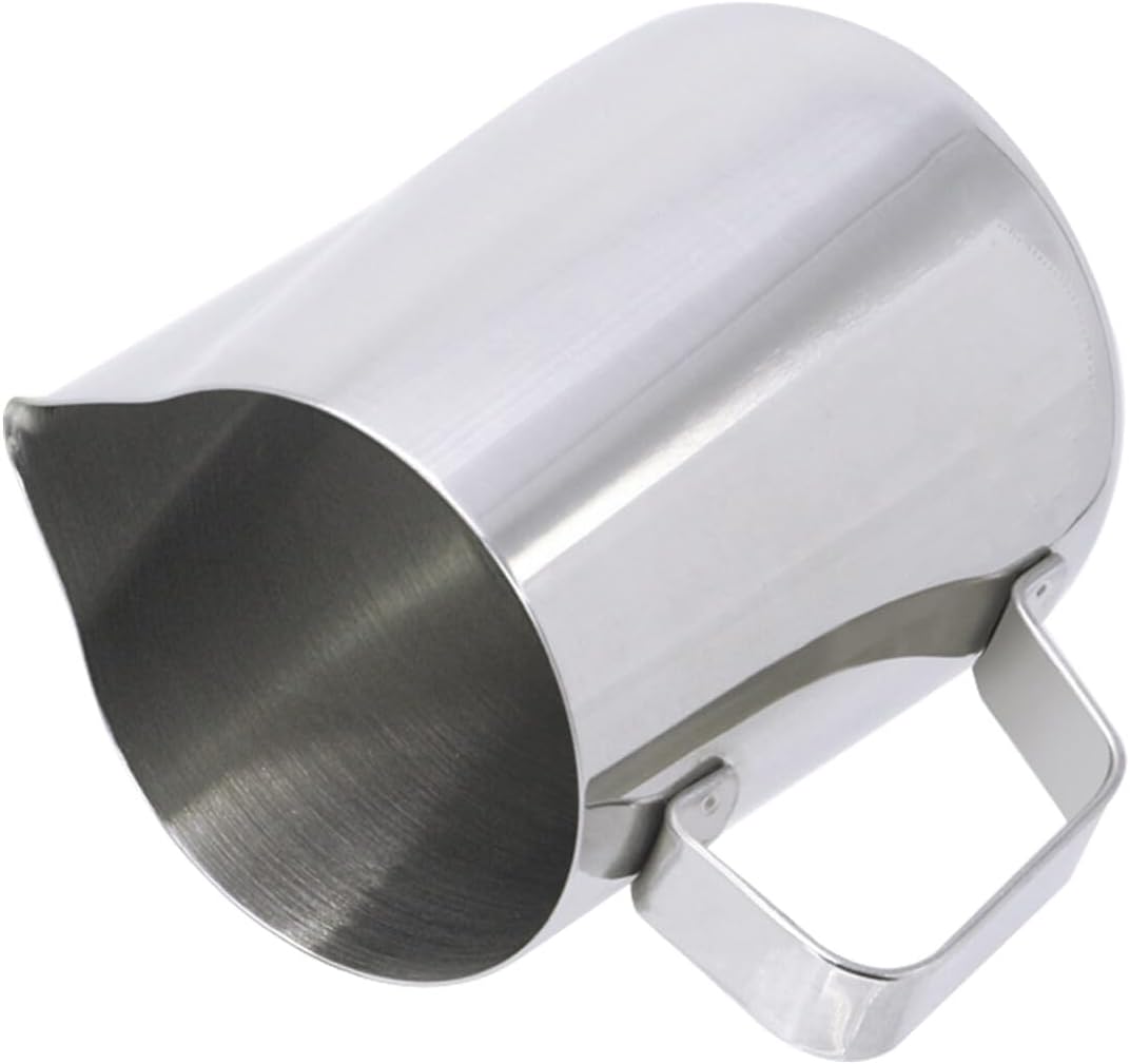 Milk Frothing Pitcher Stainless Steel with Integrated Thermometer for Espresso Latte Cappuccino Steaming Jug with Handle for Coffee and Milk Froth