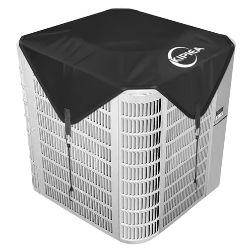 Kipiea Air Conditioning Cover for Outside Units – Heavy Duty 600D Waterproof AC Outdoor Unit Top Protector (26" x 26")