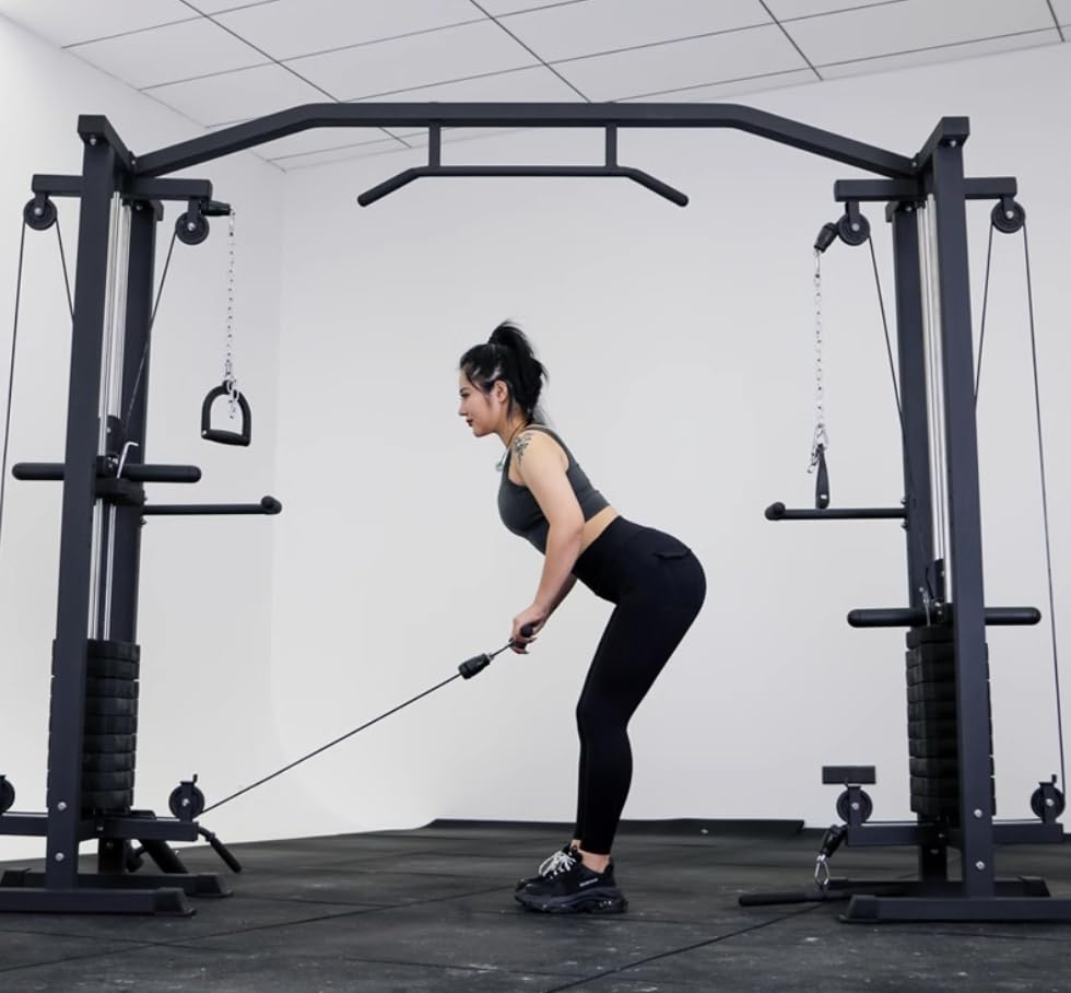 Image of Cable Crossover Machine, Dual Weight Stack, Functional Training Center, Professional Power Rack for Strength Training