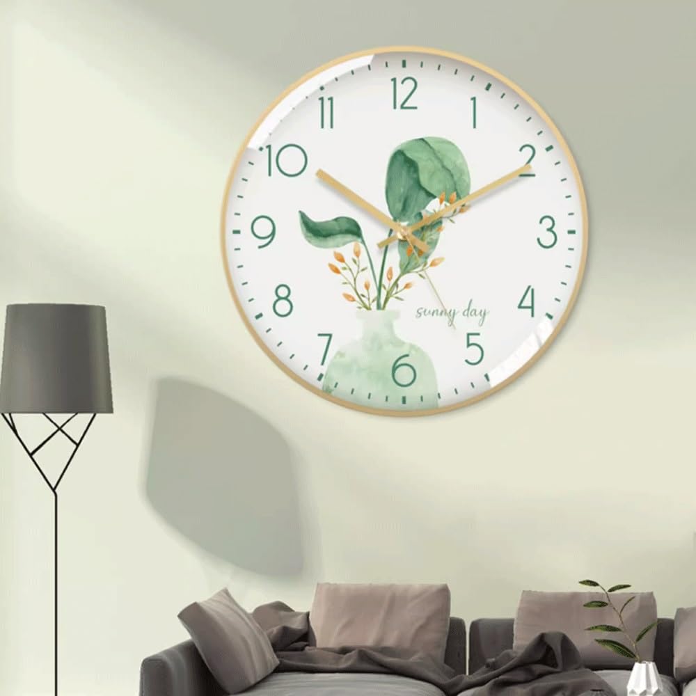 Decoración El Reloj de Pared Moda for Sala Estar estará Equipado con un Cuarzo silencioso Adecuado for Salas, Estudio, dormitorios y oficinas Moderna del salón(Blanco,16 Inches)